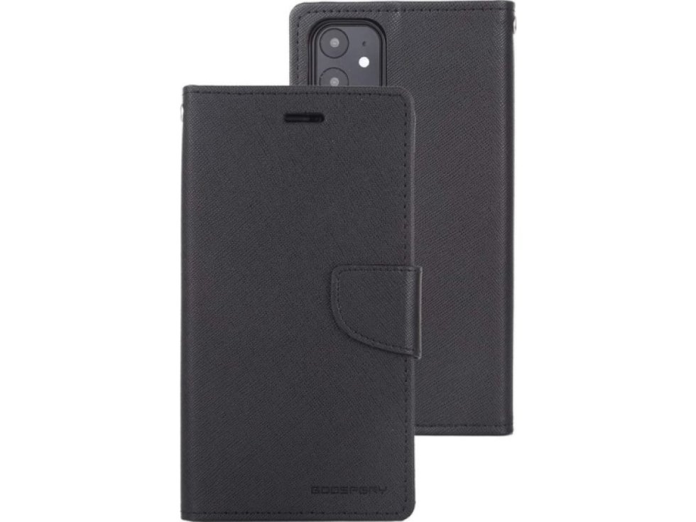 Pouzdro na iPhone 11 - Mercury, Fancy Diary Black/Black