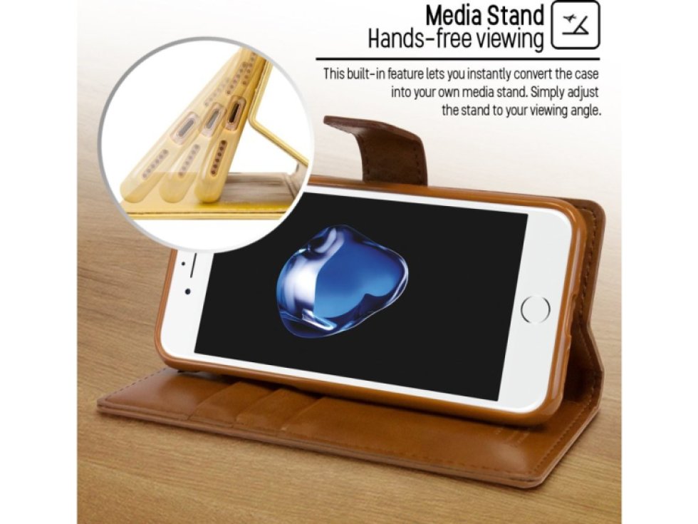 Pouzdro / kryt pro iPhone 7 Plus / 8 Plus - Mercury, Bluemoon Diary Brown