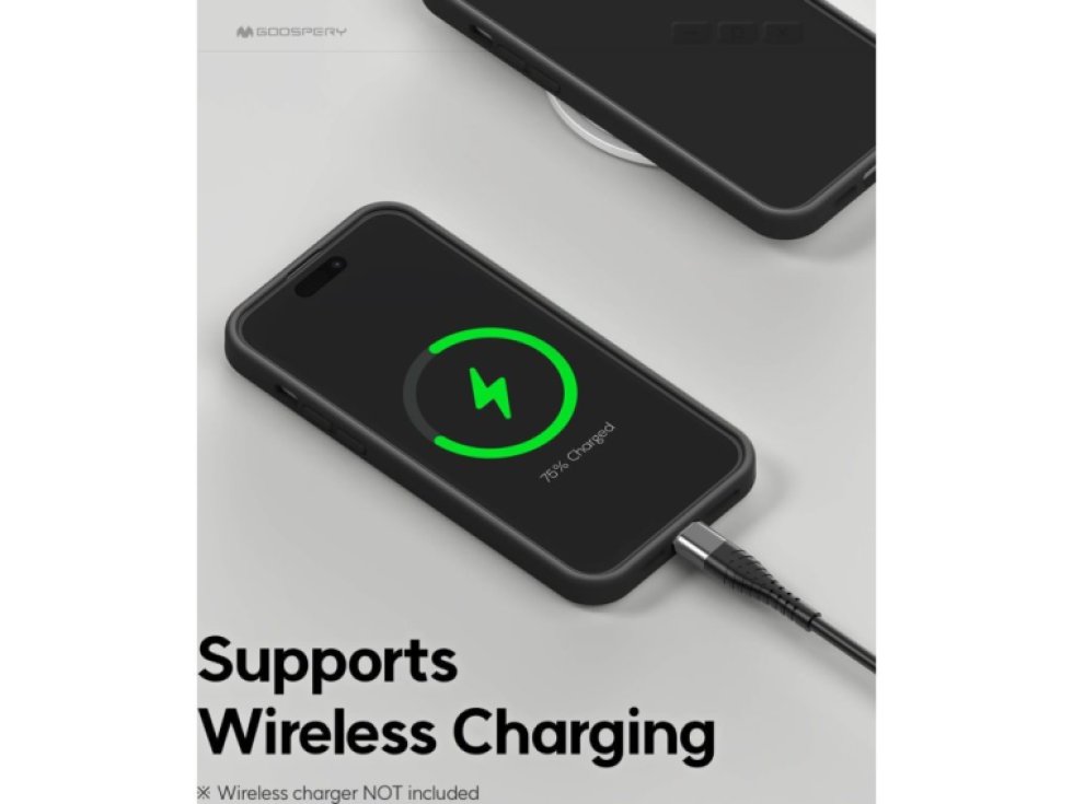 Ochranný kryt na iPhone 15 PLUS - Mercury, Silicone Black