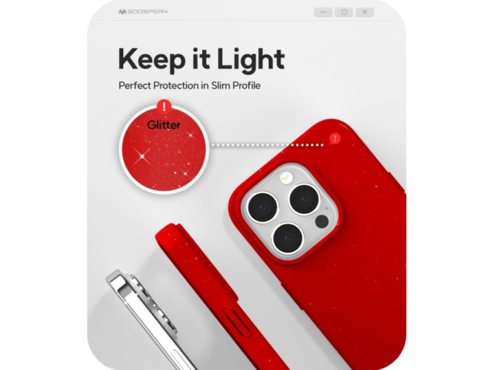 Ochranný kryt na iPhone 15 Pro - Mercury, Jelly Red