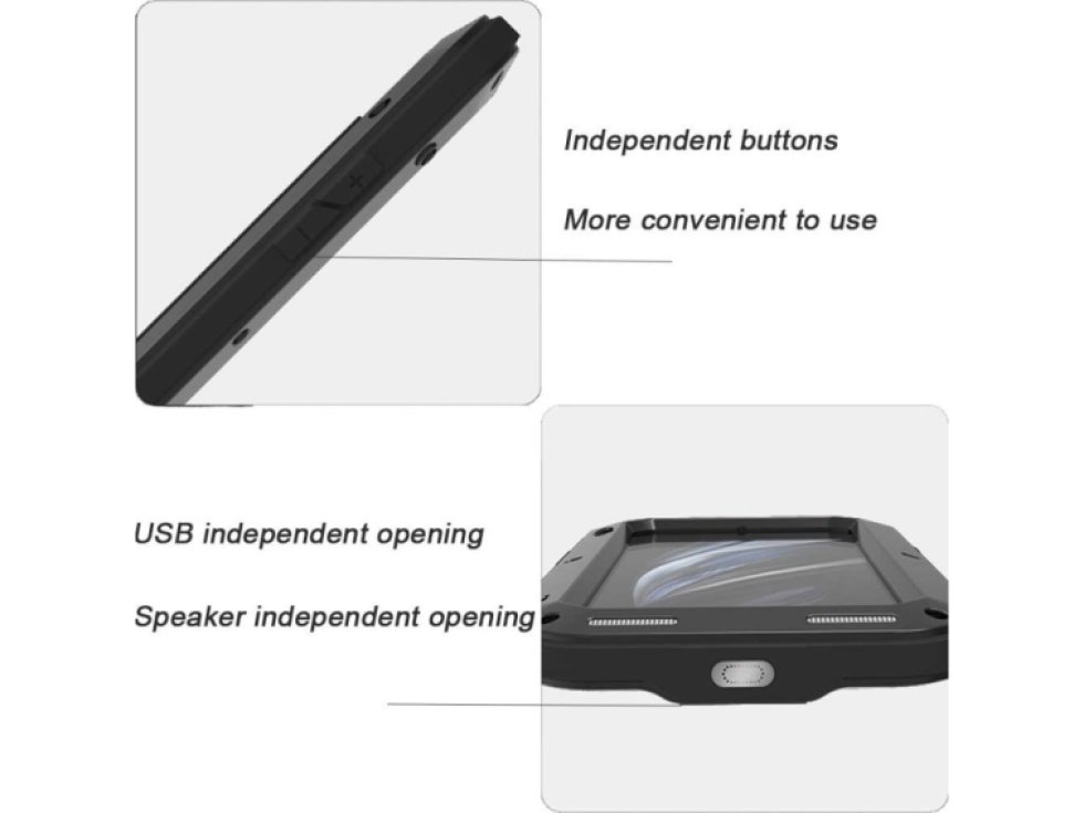 Ochranný kryt pro iPhone 7 / 8 / SE (2020/2022) - LOVE MEI, Powerful Black