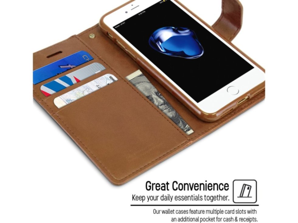 Pouzdro / kryt pro iPhone 7 Plus / 8 Plus - Mercury, Bluemoon Diary Brown