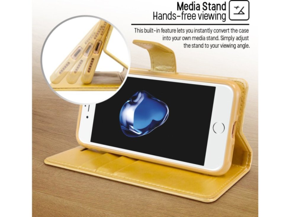 Pouzdro / kryt pro iPhone 7 Plus / 8 Plus - Mercury, Bluemoon Diary Gold