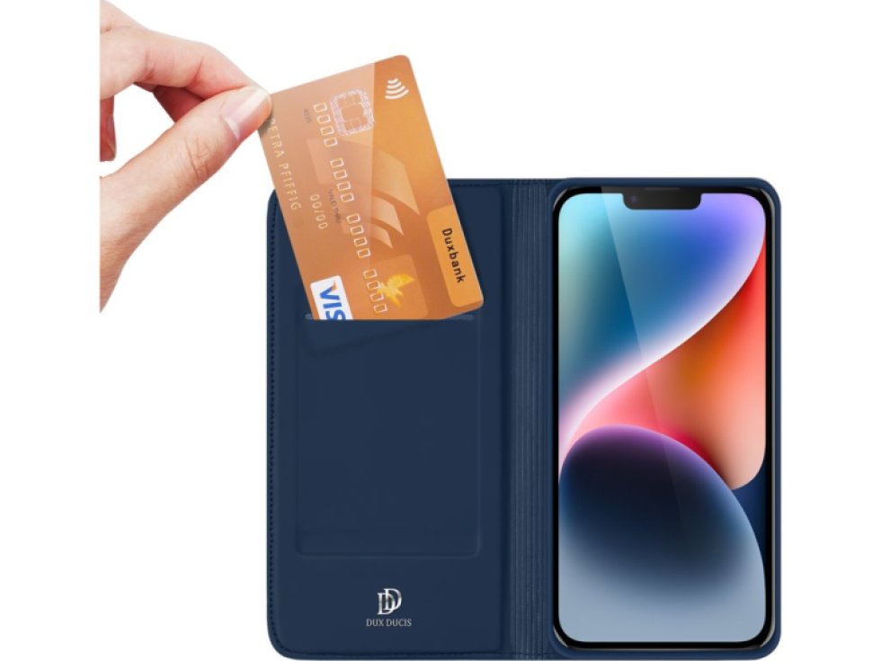 Knížkové pouzdro pro iPhone 14 - DuxDucis, SkinPro Blue