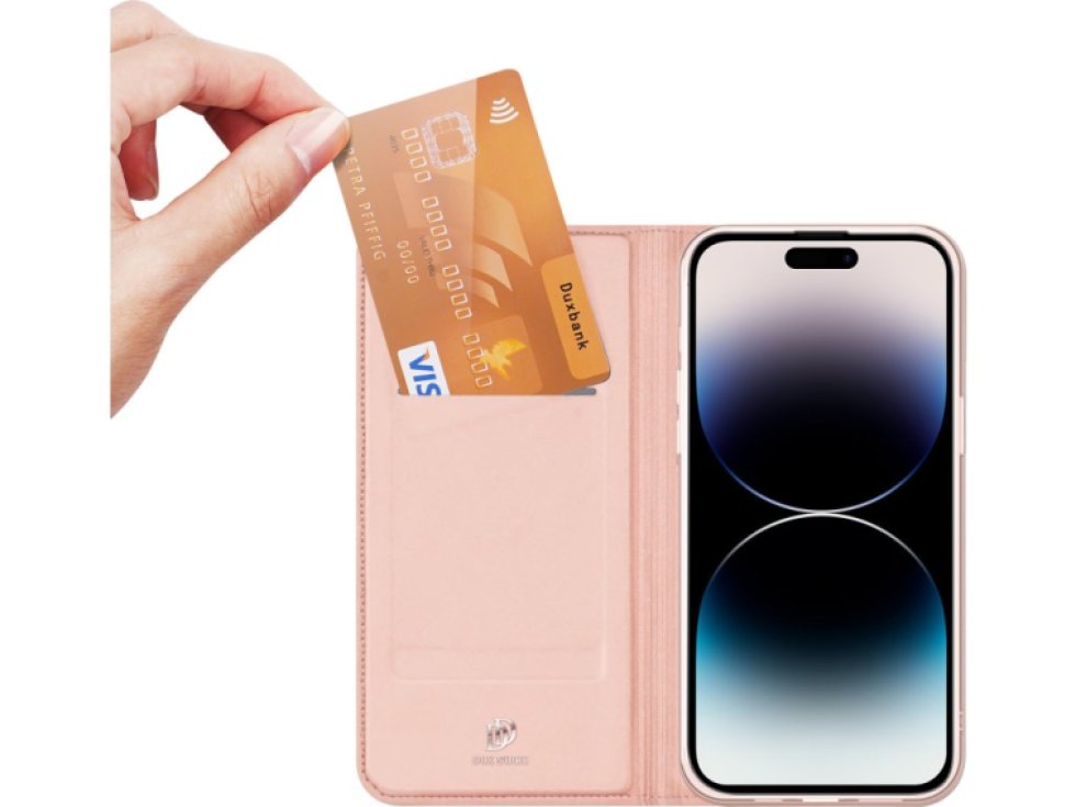 Knížkové pouzdro na iPhone 15 Pro - DuxDucis, SkinPro Rose