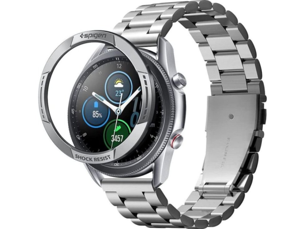 Ochranný kryt pro Samsung Galaxy Watch 45mm - Spigen, Chrono Shield Silver