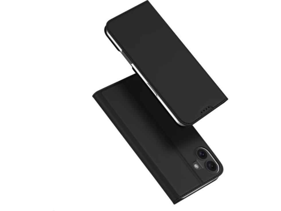 Knížkové pouzdro na iPhone 16 PLUS - DuxDucis, SkinPro Black