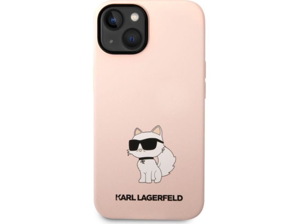 Ochranný kryt pro iPhone 14 PLUS - Karl Lagerfeld, Liquid Silicone Choupette NFT Pink KLHCP14MSNCHBCP