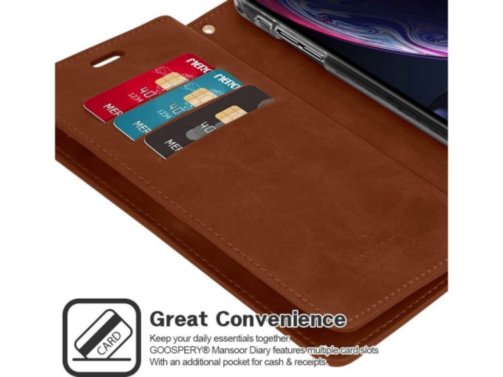 Knížkové pouzdro na iPhone XR - Mercury, Mansoor Diary Brown