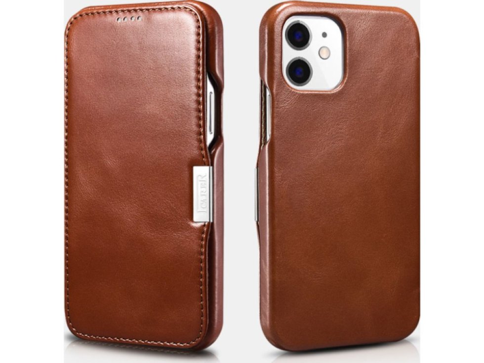 Knížkové pouzdro pro iPhone 12 mini - iCarer, Vintage Brown 01.20.RIX1209-BN