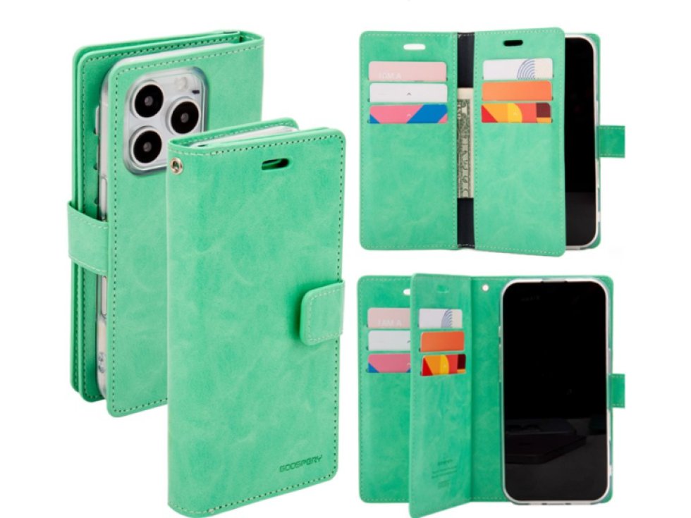 Ochranné pouzdro na iPhone 16 Pro - Mercury, Mansoor Diary Mint