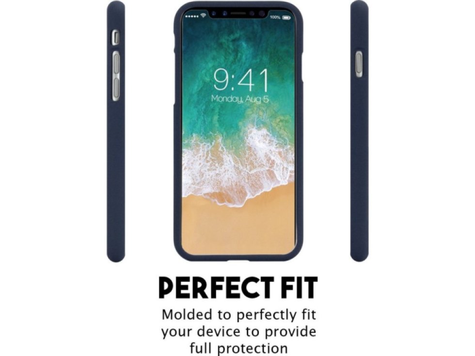 Ochranný kryt pro iPhone XS / X - Mercury, Soft Feeling Midnight Blue