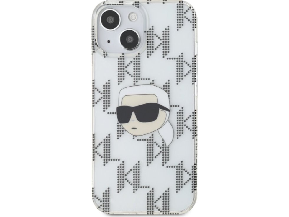 Ochranný kryt na iPhone 15 - Karl Lagerfeld, IML Electroplated Karl Head Transparent KLHCP15SHKLPKHT