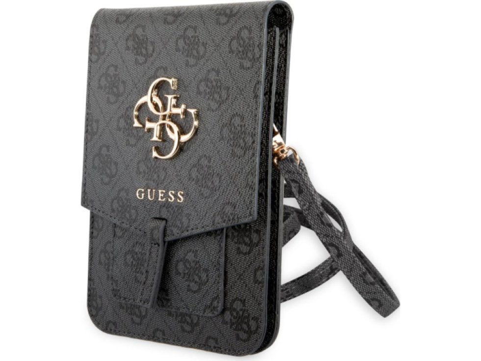 Univerzální pouzdro / taška s kapsou na mobil - Guess, 4G Metal Logo Bag Gray GUWBG4GFGR