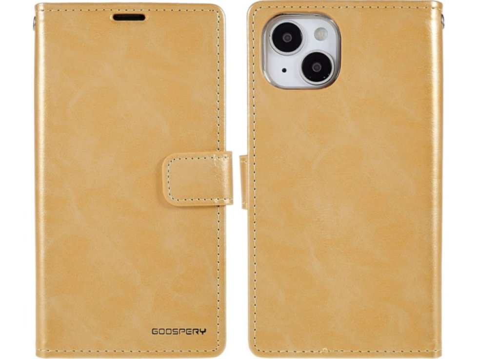 Ochranné pouzdro pro iPhone 14 PLUS - Mercury, Bluemoon Diary Gold