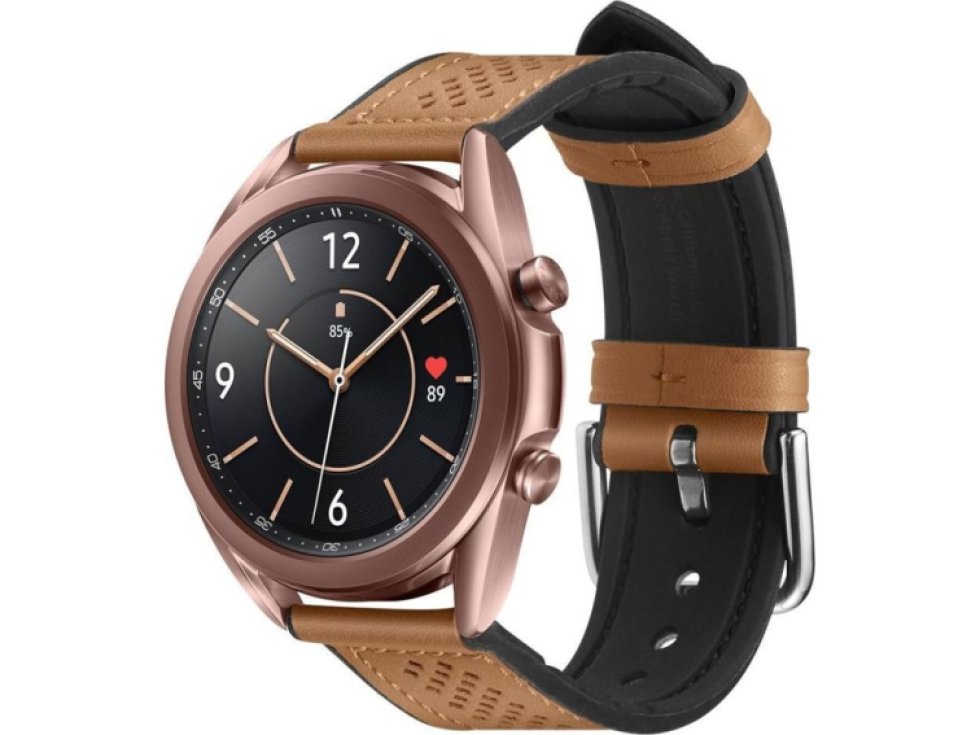 Řemínek pro Samsung Galaxy Watch 40mm / 41mm / 42mm / 44mm / 46mm - Spigen, Retro Fit Brown