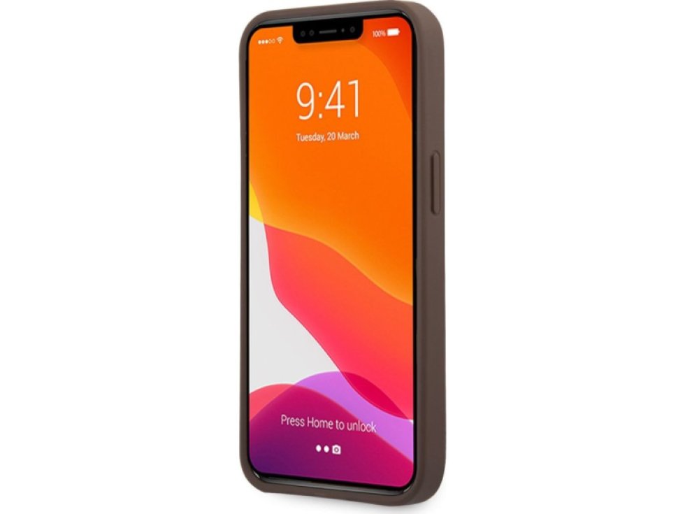 Ochranný kryt pro iPhone 13 Pro MAX - Guess, 4G Logo Back Brown GUHCP13X4GMGBR