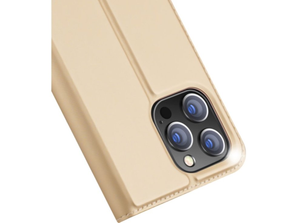 Knížkové pouzdro pro iPhone 14 Pro MAX - DuxDucis, SkinPro Gold