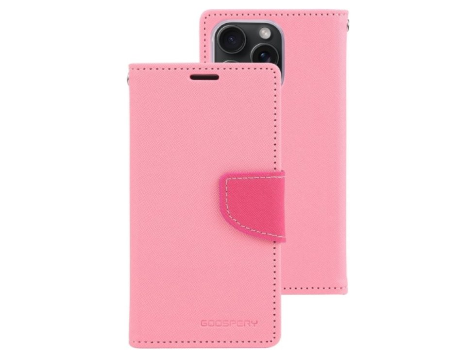 Pouzdro na iPhone 15 Pro MAX - Mercury, Fancy Diary Pink/HotPink