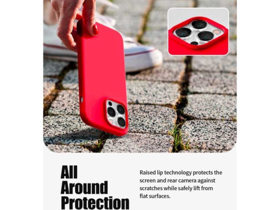 Ochranný kryt pro iPhone 14 Pro MAX - Mercury, Silicone Red