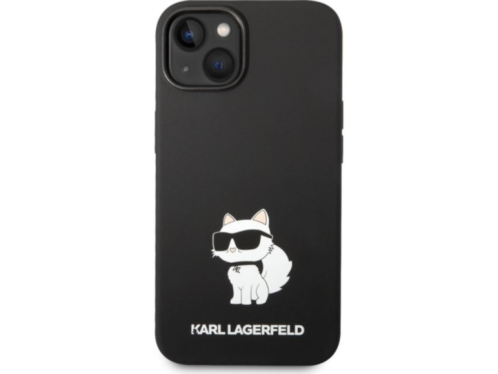 Ochranný kryt pro iPhone 14 PLUS - Karl Lagerfeld, Liquid Silicone Choupette NFT Black KLHCP14MSNCHBCK