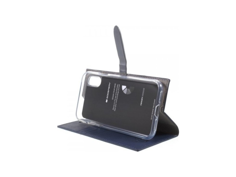 Pouzdro / kryt pro iPhone XS / X - Mercury, Romance Diary NAVY/GREY