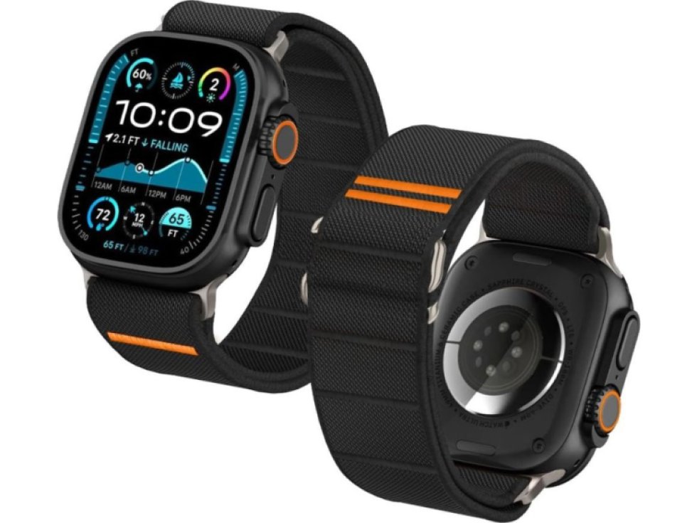 Řemínek na Apple Watch 44mm / 45mm / 46mm / 49mm - Tech-Protect, Nylon Slip Black