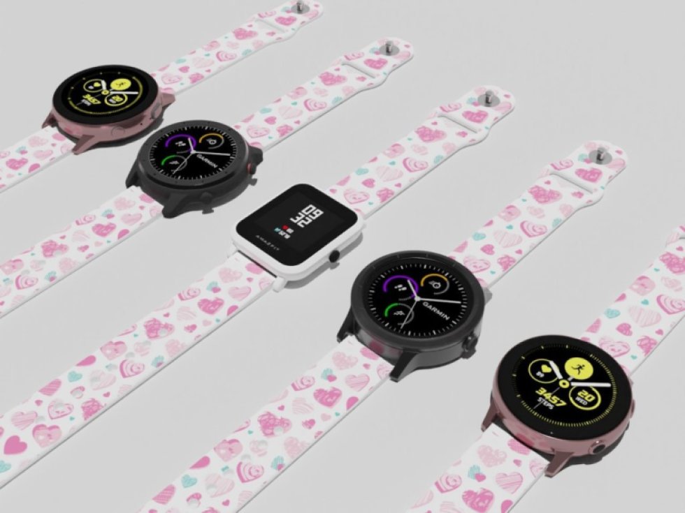 RŮŽOVÁ A MODRÁ SRDÍČKA řemínek 22 mm