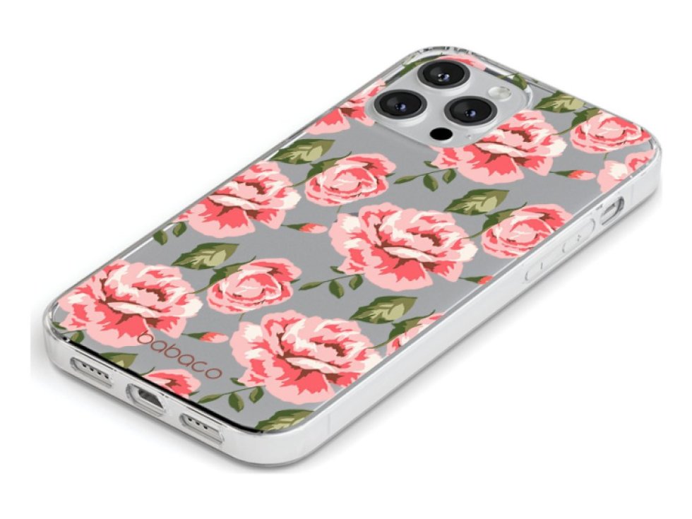 Ochranný kryt pro iPhone 12 Pro MAX - Babaco, Flowers 013 Transparent BPCFLOW7029