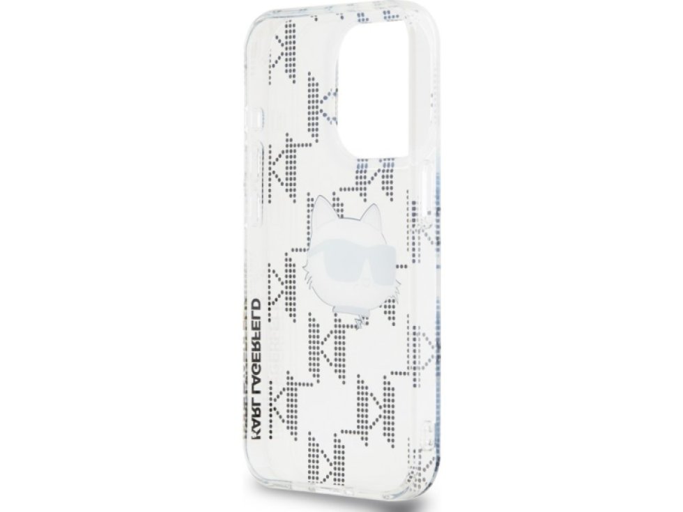 Ochranný kryt na iPhone 15 Pro MAX - Karl Lagerfeld, IML Electroplated Choupette Head Transparent KLHCP15XHKLPCHT