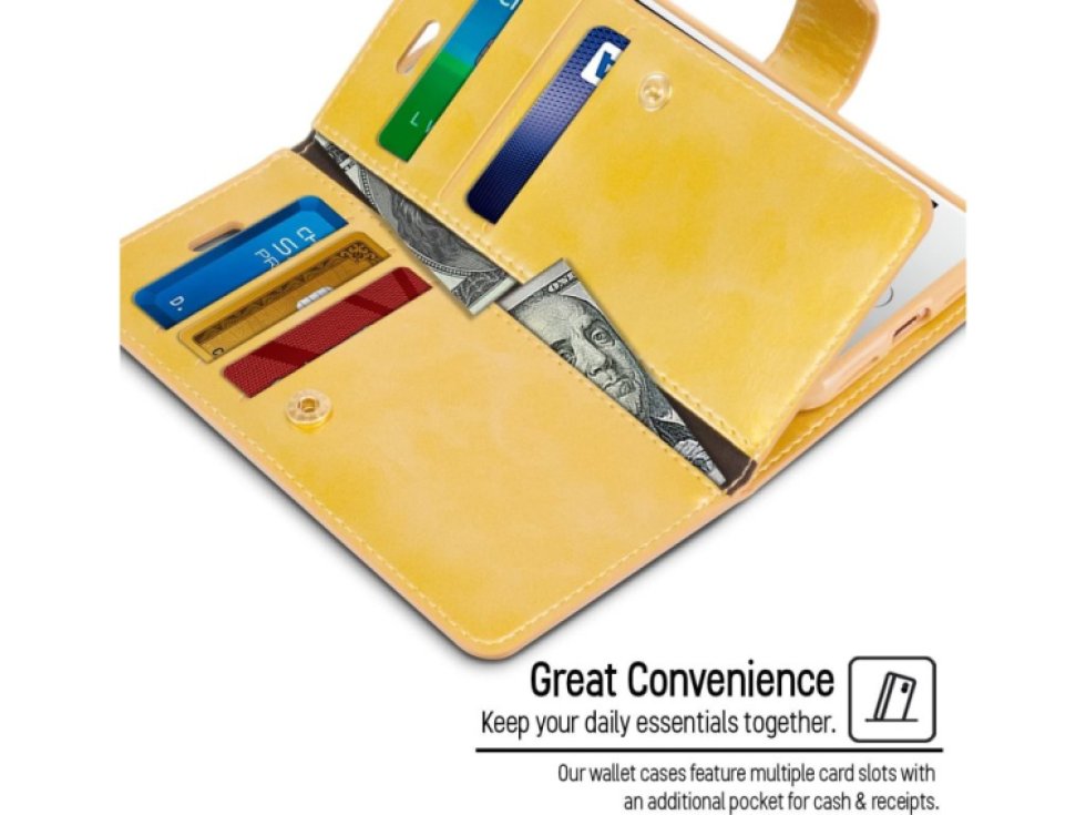 Pouzdro / kryt pro iPhone 7 / 8 / SE (2020/2022) - Mercury, Mansoor Diary Gold