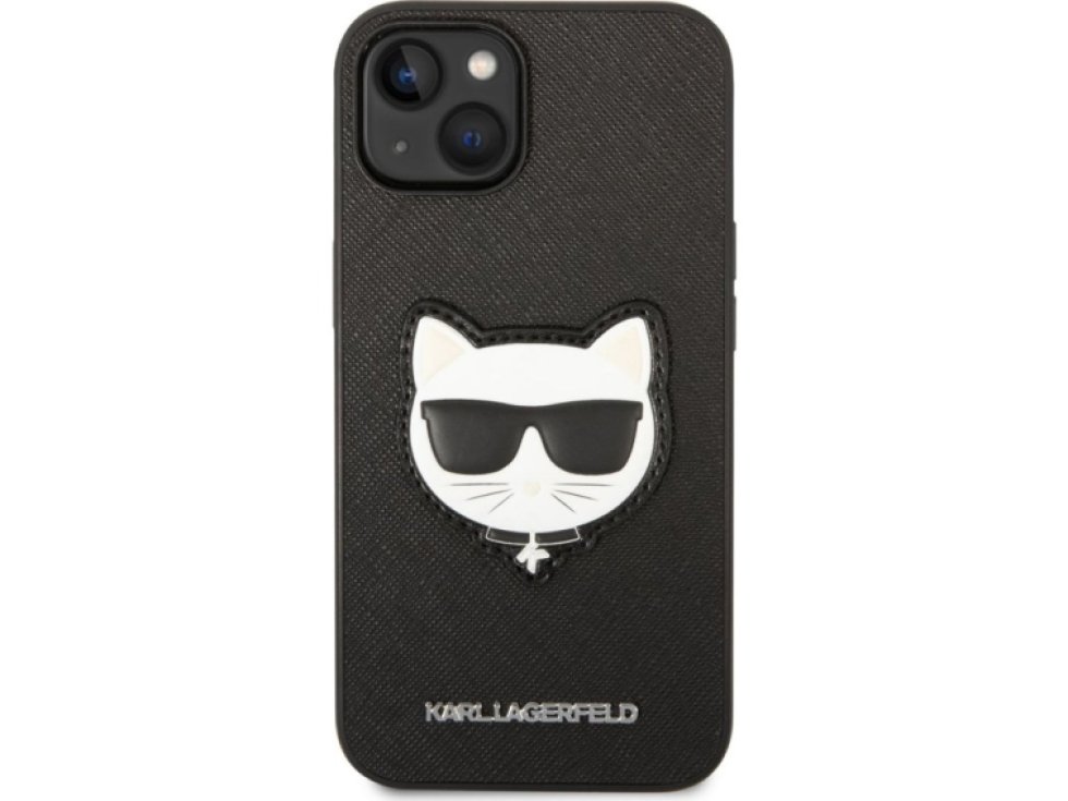 Ochranný kryt pro iPhone 14 PLUS - Karl Lagerfeld, Saffiano Choupette Head Black KLHCP14MSAPCHK