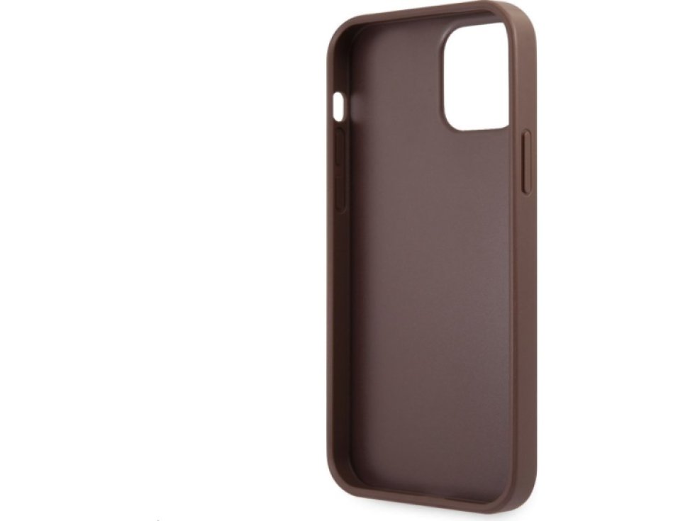 Ochranný kryt pro iPhone 12 / 12 Pro - Guess, 4G Logo Back Brown GUHCP12M4GMGBR