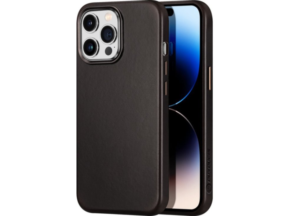 Kožený kryt na iPhone 14 Pro MAX - DuxDucis, Naples with MagSafe Coffee