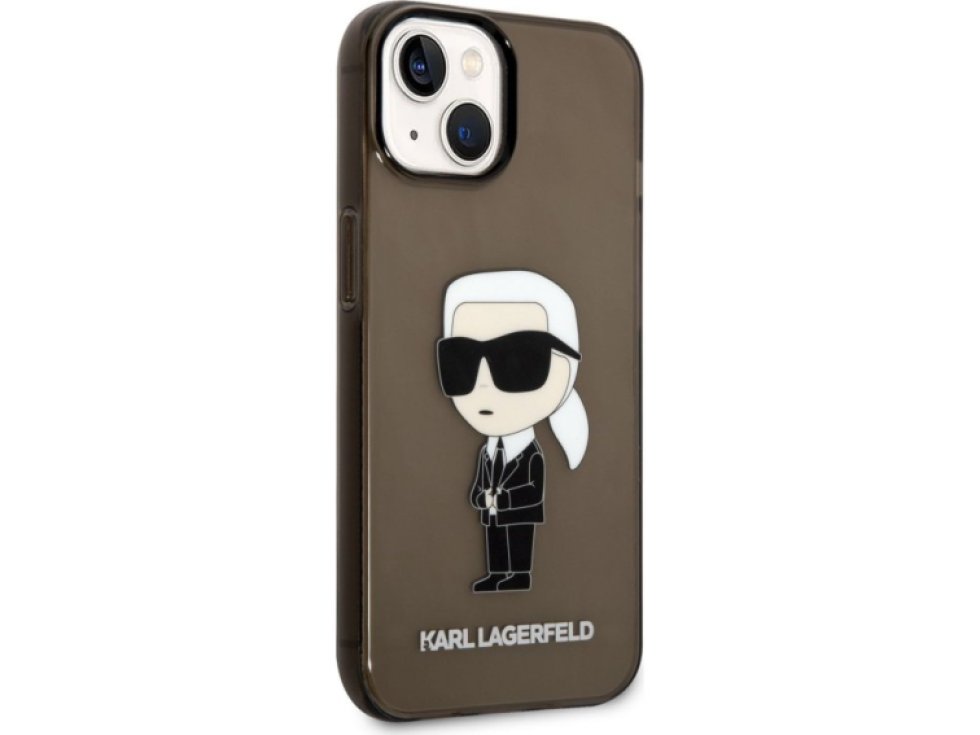 Ochranný kryt pro iPhone 14 PLUS - Karl Lagerfeld, IML Ikonik NFT Black KLHCP14MHNIKTCK