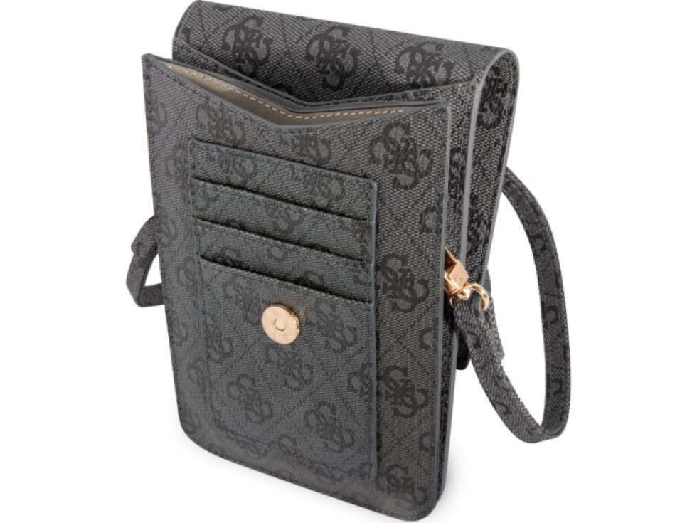 Univerzální pouzdro / taška s kapsou na mobil - Guess, 4G Metal Logo Bag Gray GUWBG4GFGR