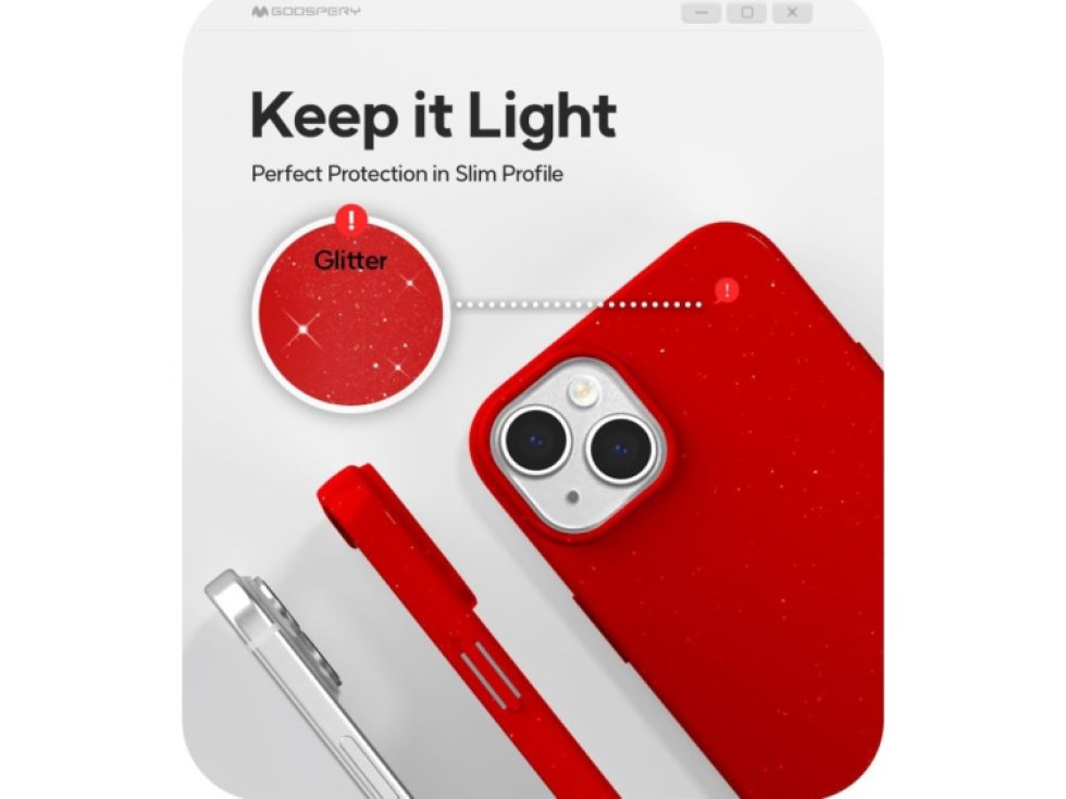 Ochranný kryt na iPhone 15 PLUS - Mercury, Jelly Red