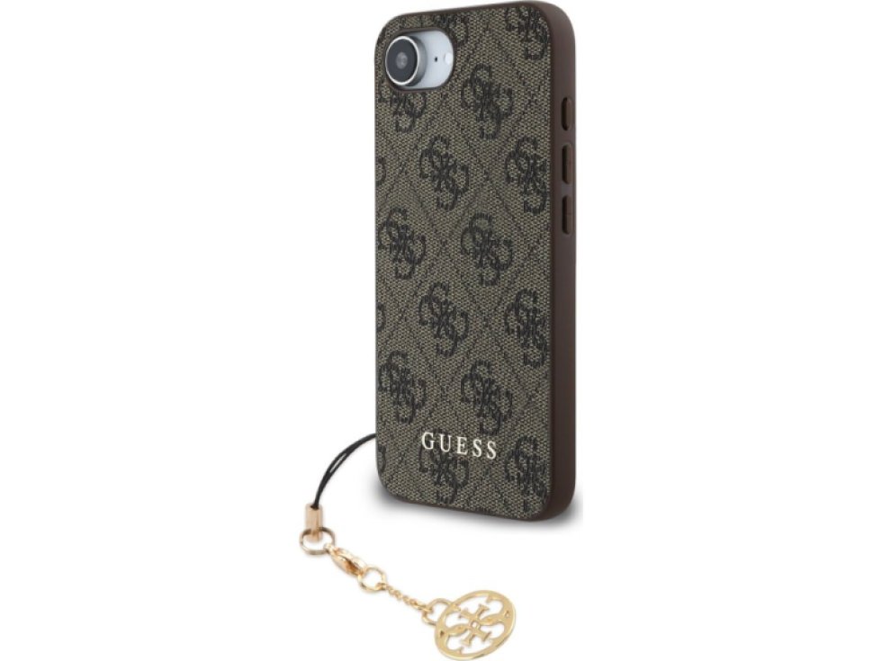Ochranný kryt na iPhone 16e - Guess, 4G Charm Brown GUHCPSE4GF4GCW