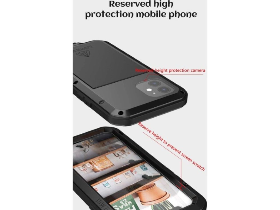 Ochranný kryt pro iPhone 12 - LOVE MEI, Powerful Black