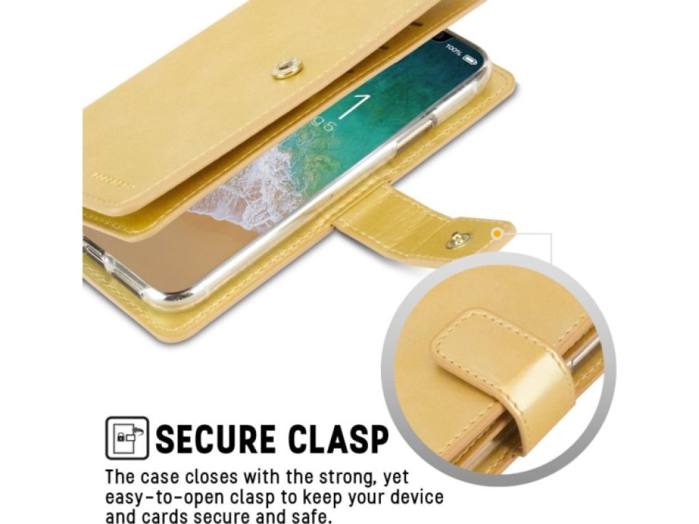 Knížkové pouzdro na iPhone XR - Mercury, Mansoor Diary Gold