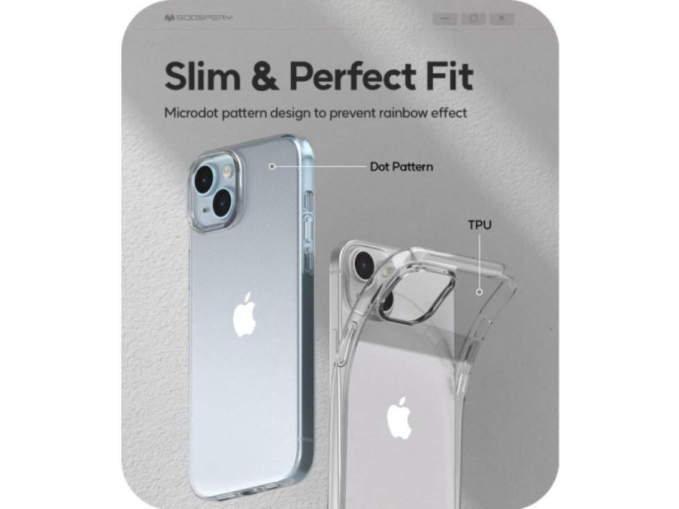 Ochranný kryt na iPhone 15 PLUS - Mercury, Jelly Transparent