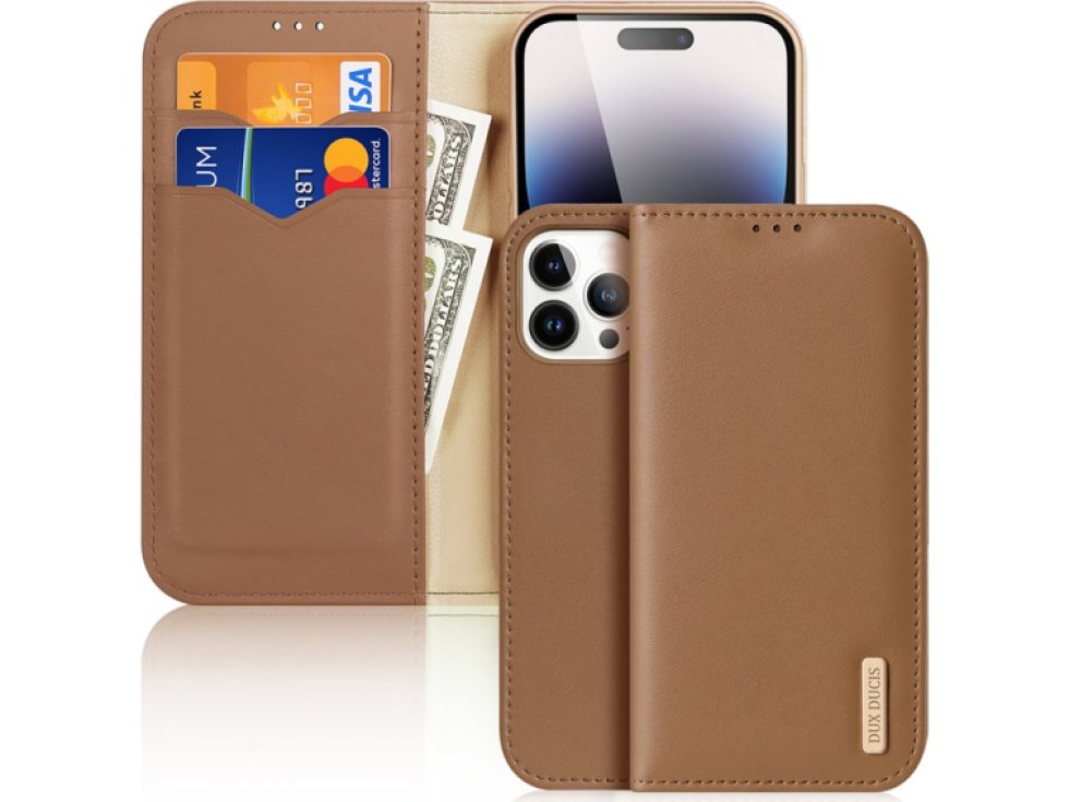 Knížkové pouzdro na iPhone 14 Pro MAX - DuxDucis, Hivo Brown