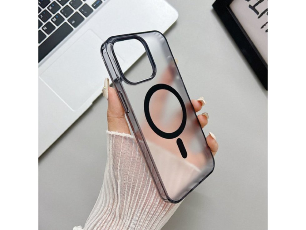 Magsafe průhledně černý kryt pro iPhone 14 Pro Max