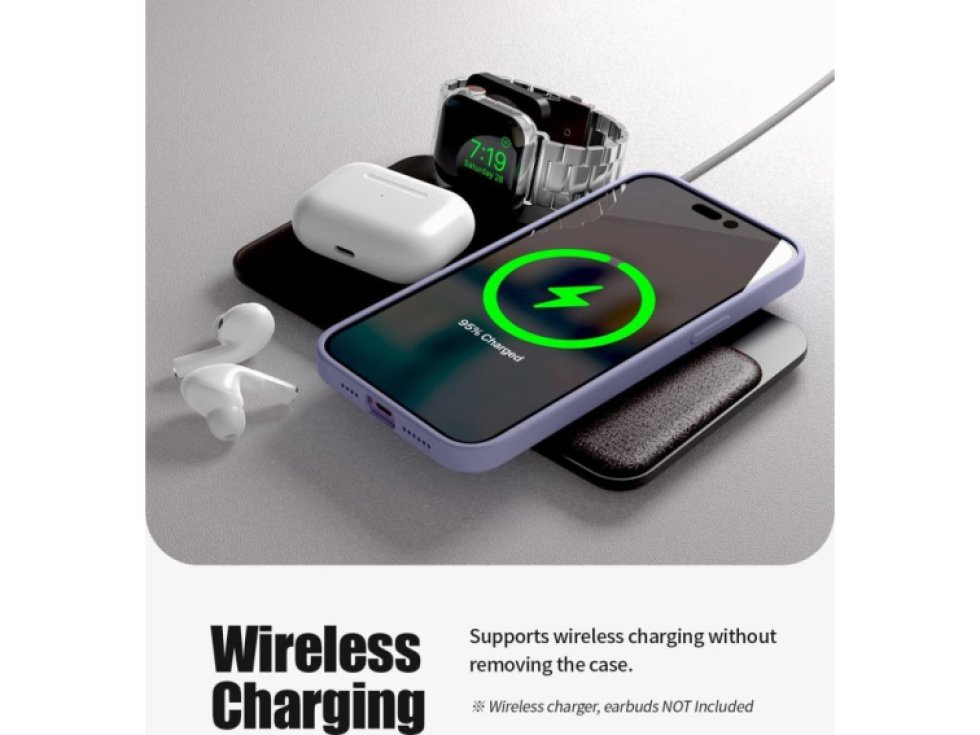 Ochranný kryt pro iPhone 14 Pro MAX - Mercury, Silicone Lavender Gray