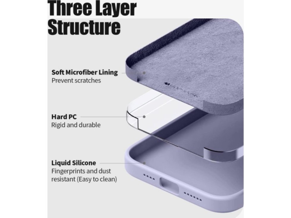 Ochranný kryt pro iPhone 14 Pro MAX - Mercury, Silicone Lavender Gray