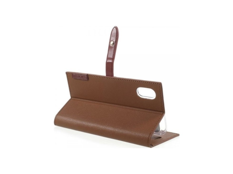 Pouzdro / kryt pro iPhone XS / X - Mercury, Romance Diary BROWN/WINE