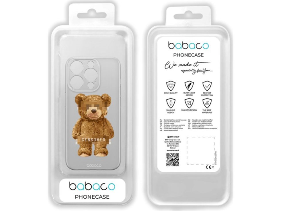 Ochranný kryt na iPhone 15 - Babaco, Teddy Censored 001 BPCTEDDY8572