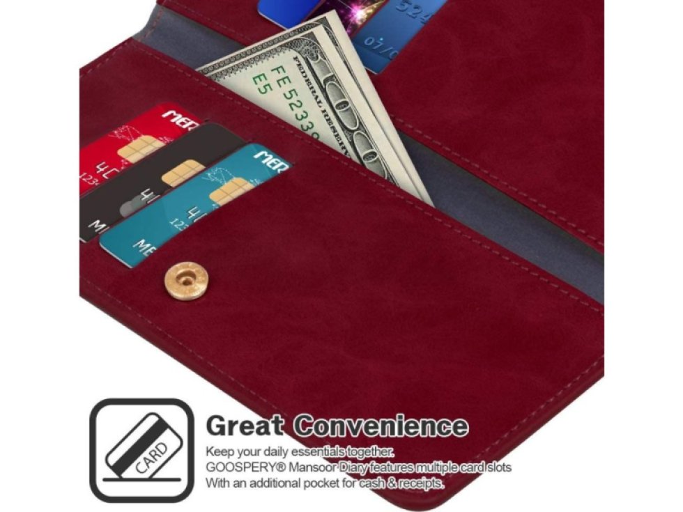 Knížkové pouzdro na iPhone XR - Mercury, Mansoor Diary Wine