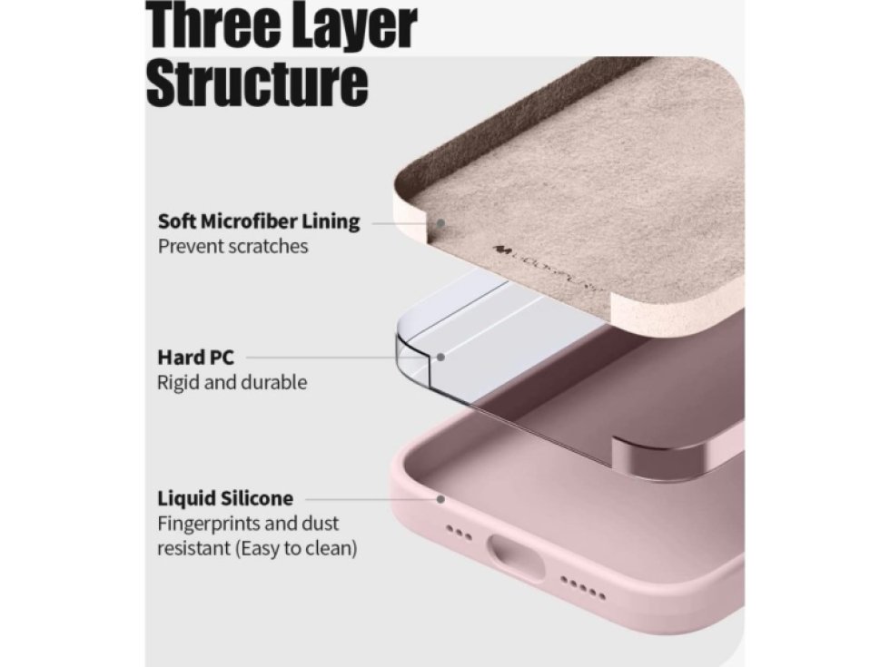 Ochranný kryt pro iPhone 14 - Mercury, Silicone Pink Sand