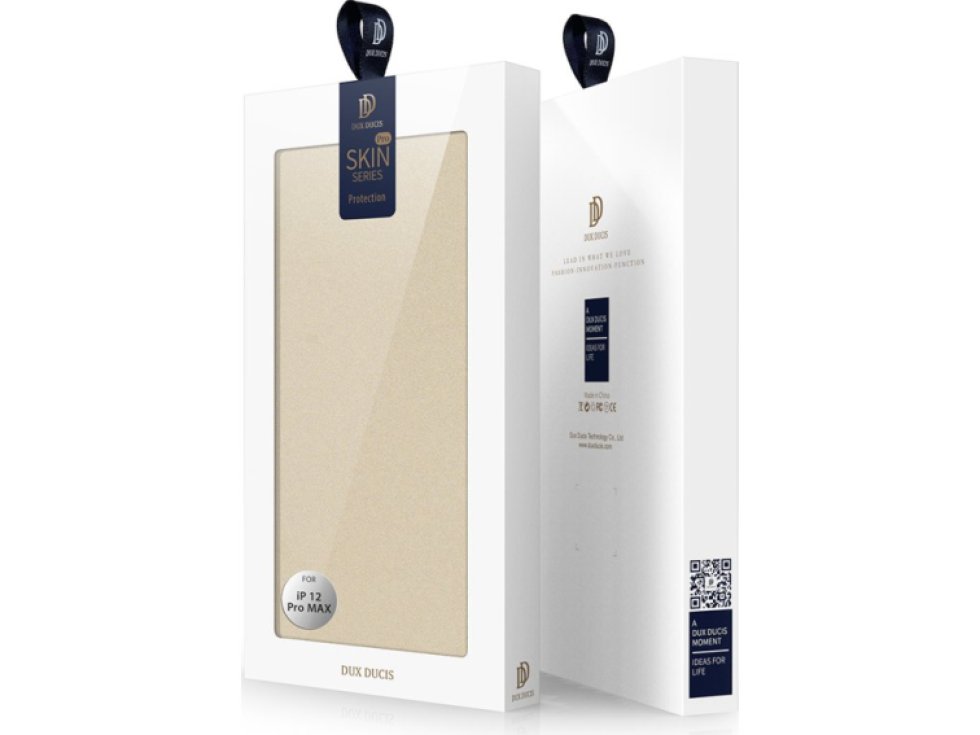 Knížkové pouzdro na iPhone 12 Pro MAX - DuxDucis, SkinPro Gold